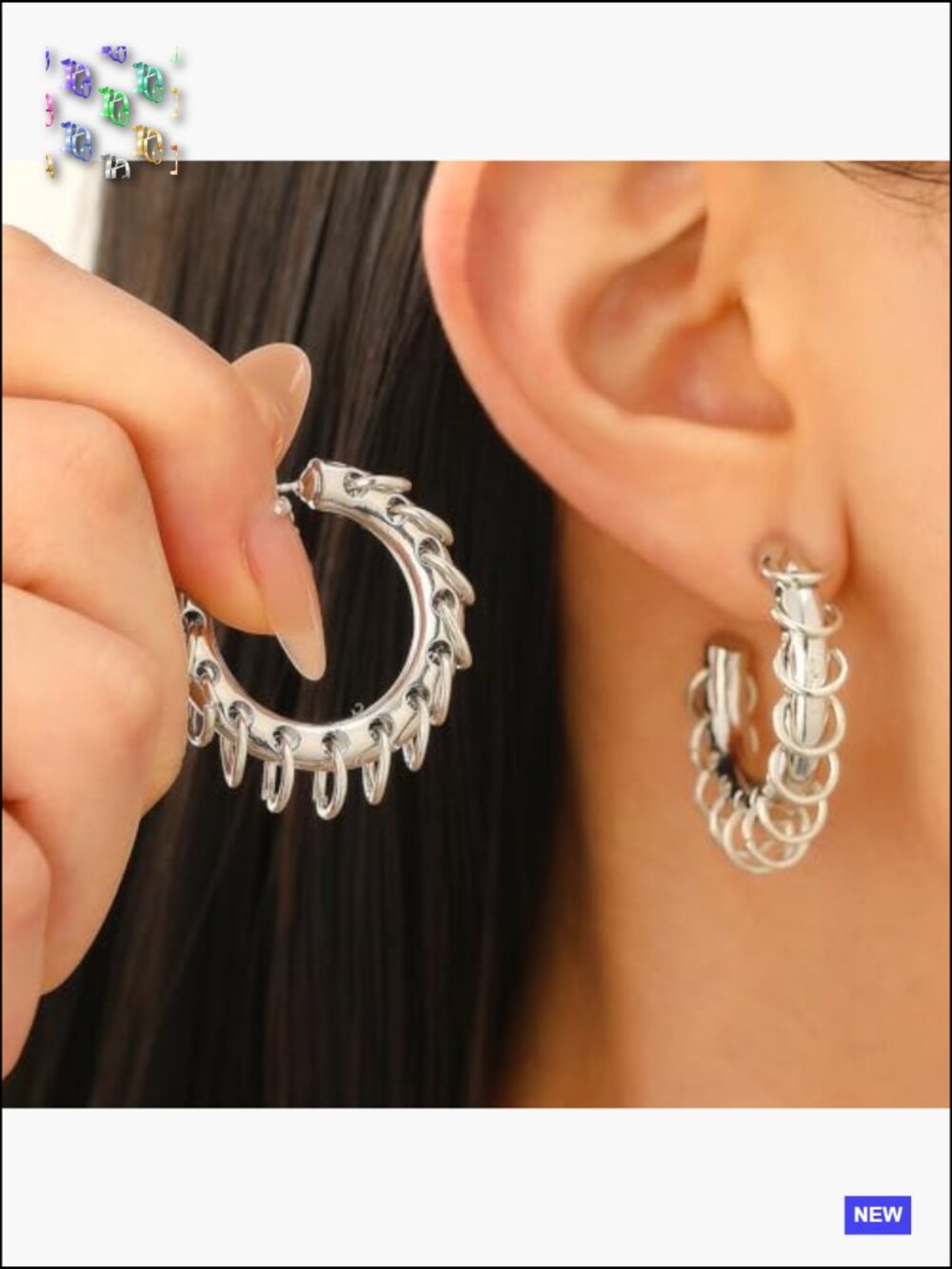 Chunky Gold Hoop Earrings Statement C Hoops Hypoallergenic Thick Circle Earrings - Picture 5 of 6